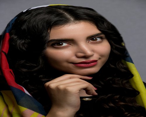 Portrait of young woman face